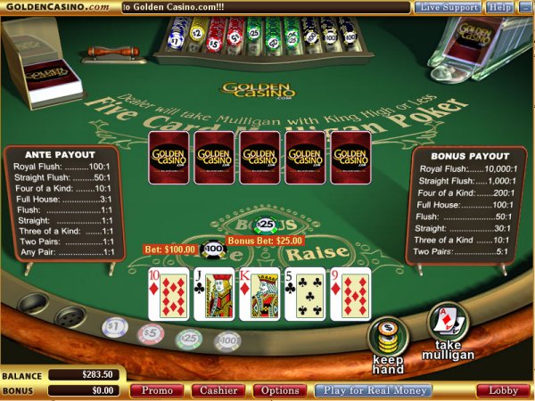 Top Online Casino Games: 5 Card Mulligan Poker
