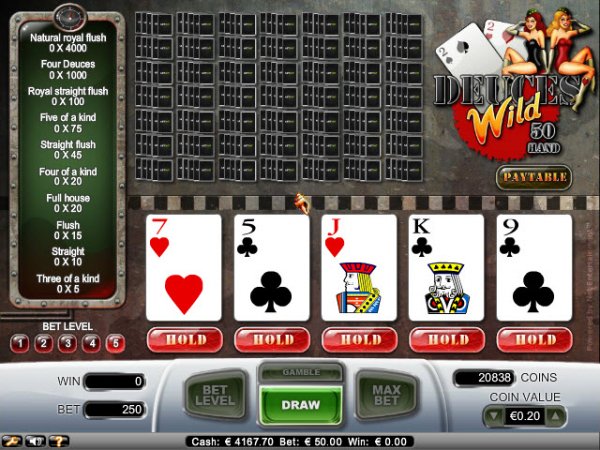 Deuces Wild Poker Hands