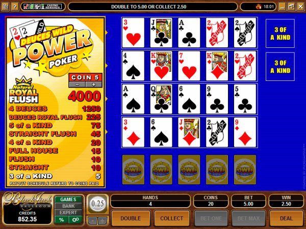You can find Deuces Wild 4 hands at the following online casinos