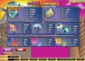 Paytable for Cool Bananas Video Slot Machine