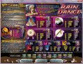 Paytable from Rain Dance Slots by RealTime Gaming