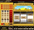 Screenshot of 3 payline Treasures of Pharaohs Slots from Net Entertainment.
