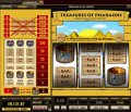 Screenshot of 5 payline Treasures of Pharaohs Slots from Net Entertainment.