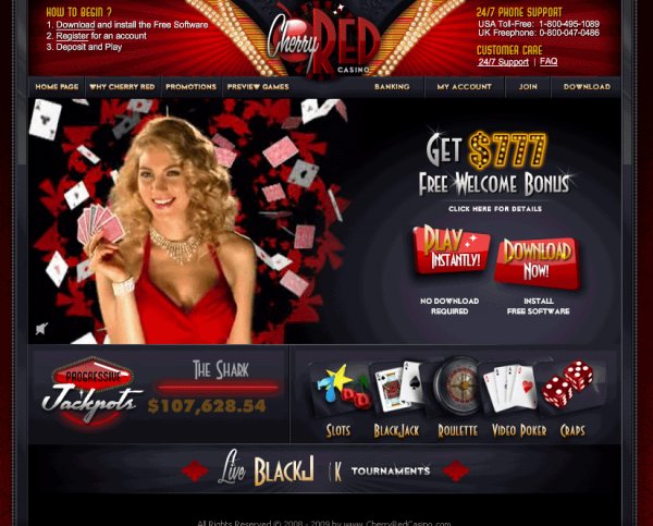 Cherry Red Casino home page