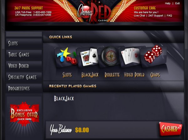 From the lobby of Cherry Red Casino