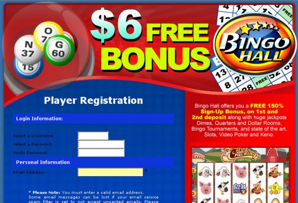 BingoHall.com home page