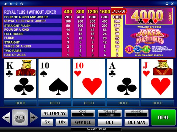 Joker Poker MultiTimes Video Poker Game
