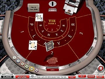 Picture of the Baccarat felt at a Playtech casino