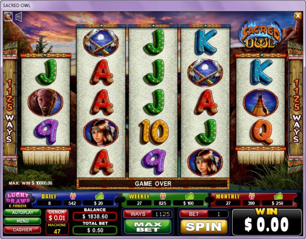 Sacred Owl Slots Game Reels