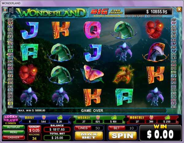 Wonderland Slots Game Reels