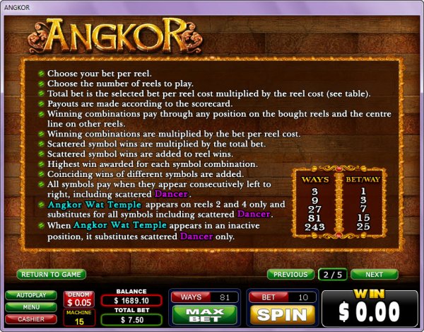 Angkor Slots Rules