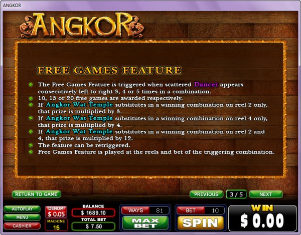 Angkor Slots Free Games Feature