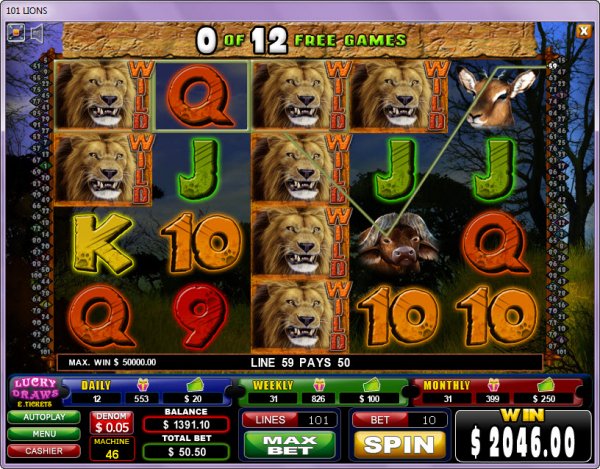 101 Lions Slots Game