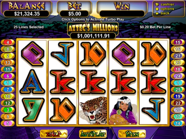 View of Aztec Million reels 