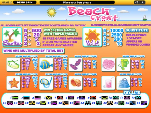 Beach Front Slots Pays