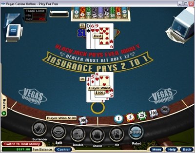 Vegas Casino Online Super 21 felt
