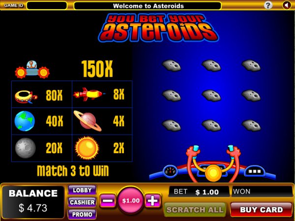Bet Your Asteroids Scratch Game