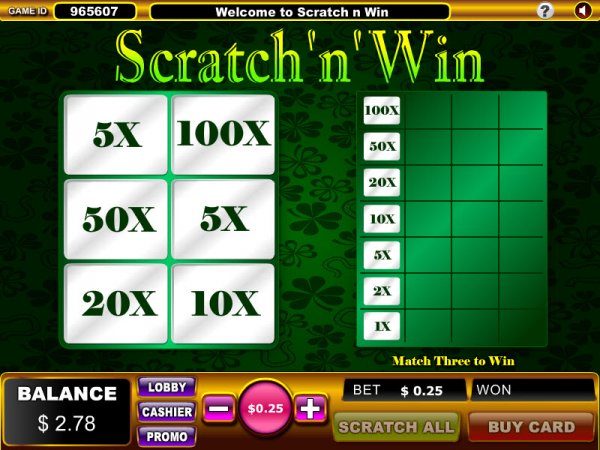 Scratch 'n' Win Game Revealed