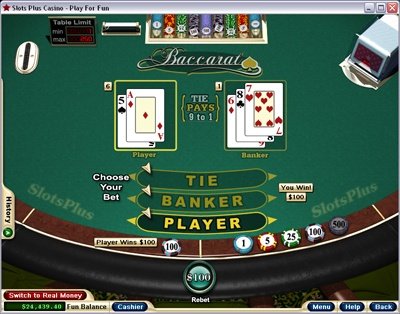Baccarat by RTG at Slots Plus