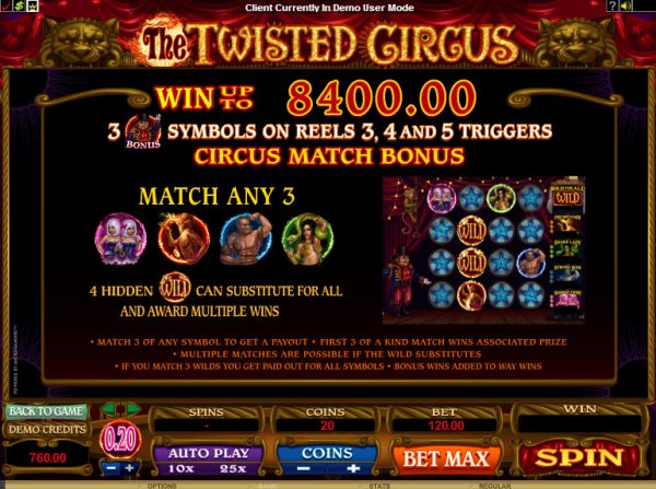 The Twisted Circus Bonus