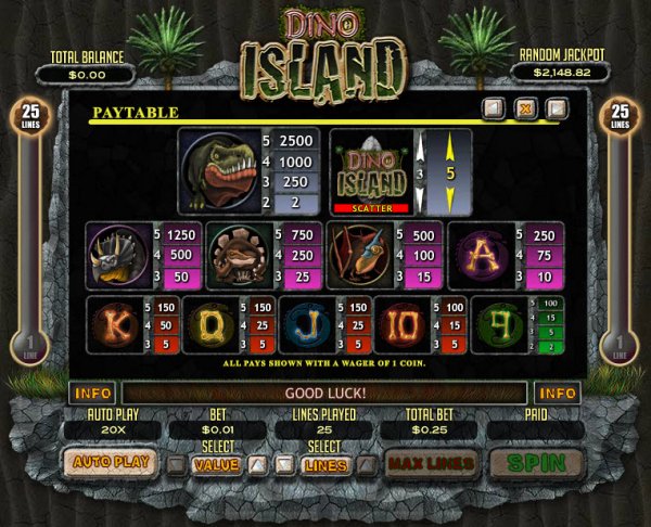 Dino Island Slots Pays