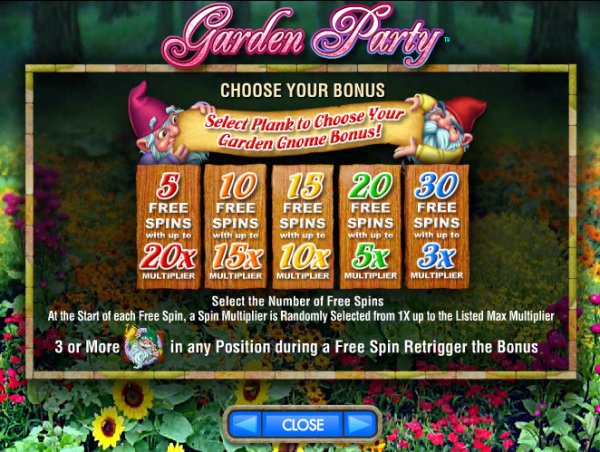 Garden Party Slots Free Spins