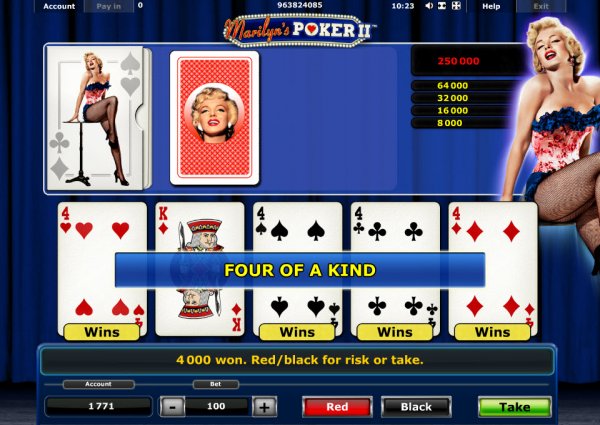 Marilyn's Poker II Gamble Game
