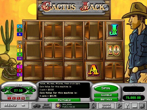 Cactus Jack Slots Game