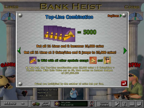 Bank Heist Slots Pays