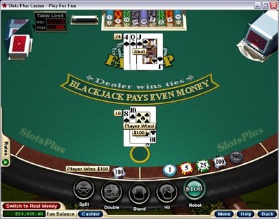 Slots Plus felt - RTG Face Up blackjack