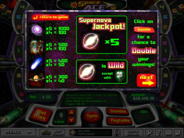 Space Ace 50 Slots Super Nova Jackpot