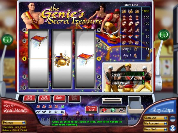The Genie's Secret Treasure Slots Game