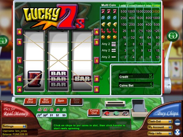Lucky 7's Slots Game Reels