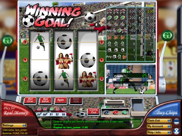 Winning Goal! Slots Game Screen
