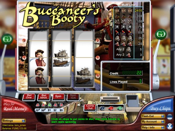 Buccaneer's Booty Slots Reels