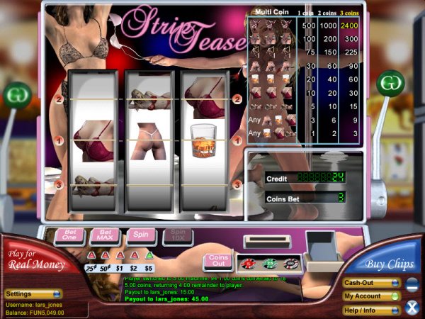 Strip Tease Slots Game On