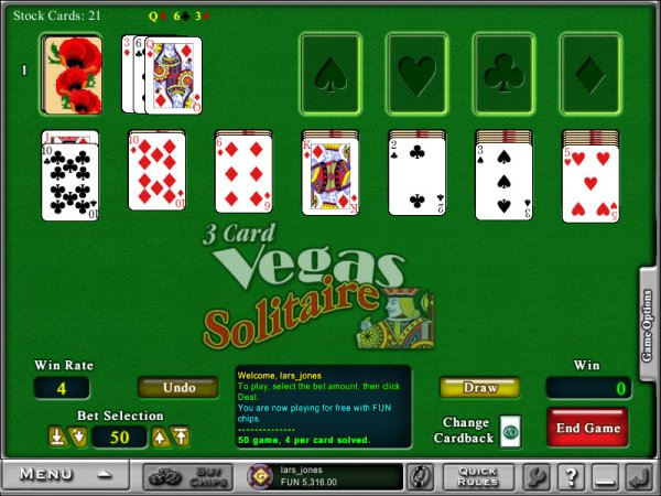 3 Card Vegas Solitaire