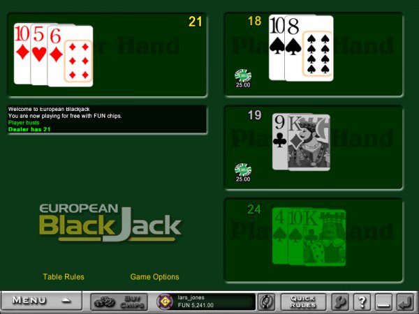 European Video Blackjack