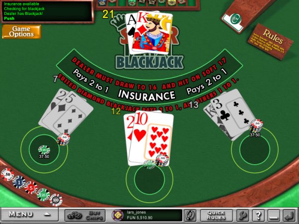 play 21 online card game