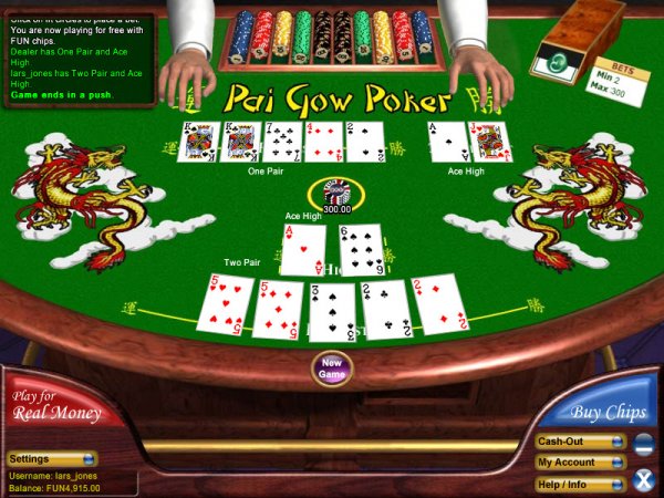 Online pai gow poker with bonus