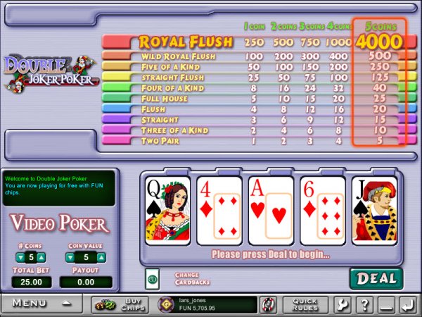 Double Joker Poker Game