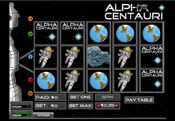 Alpha Centauri Slots Game Reels