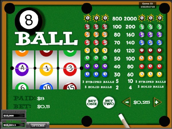 8 Ball Slots Game Reels