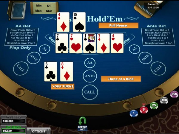 Casino Holdem Poker Turn and River