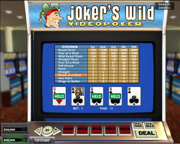 Joker's Wild Video Poker Game