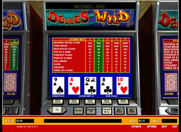 100 hand deuces wild video poker
