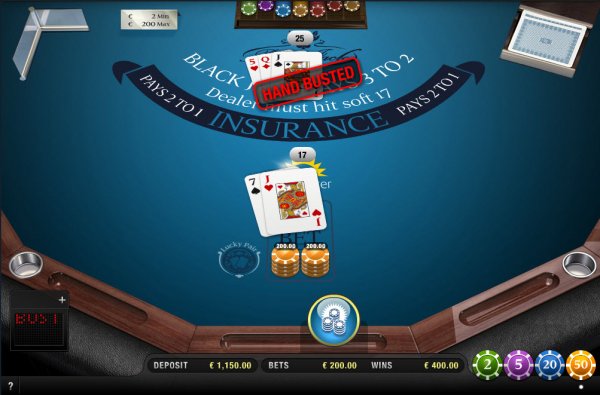 Blackjack Lucky Pairs Dealer Busts