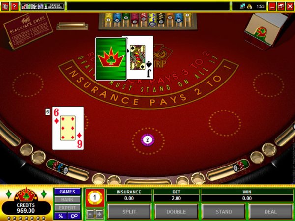 Screenshot of Vegas Stip Blackjack from Microgaming