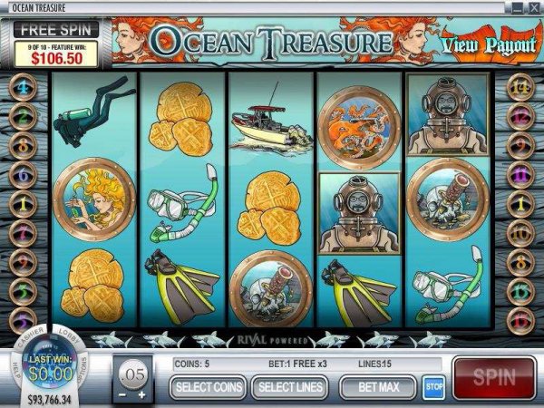 Ocean Treasure Slots Reels