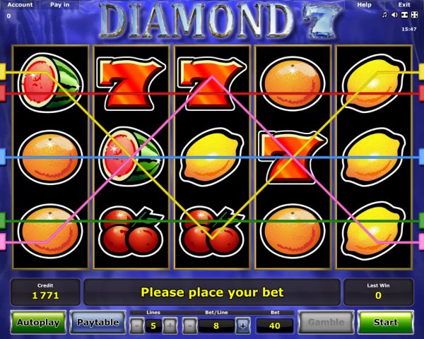 Diamond 7 Slots Game Reels